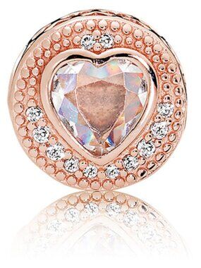Pandora Rose ESSENCE COMPASSION Charm Authentic Heart Cubic Zirconia Warmth Love